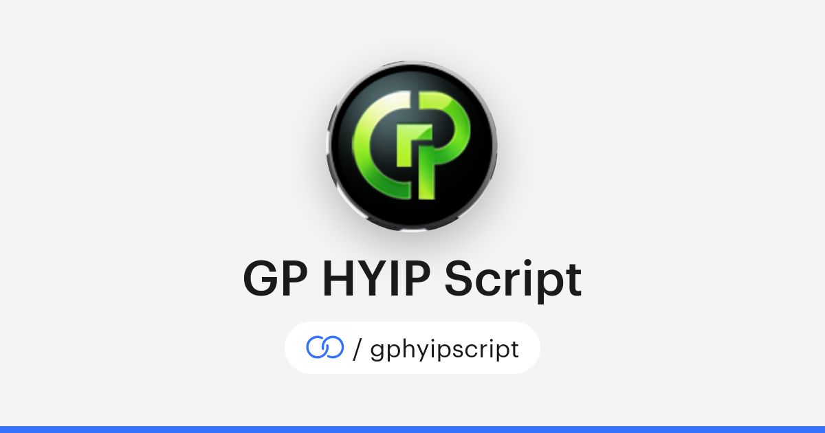 GP HYIP Script (/gphyipscript) · solo.to