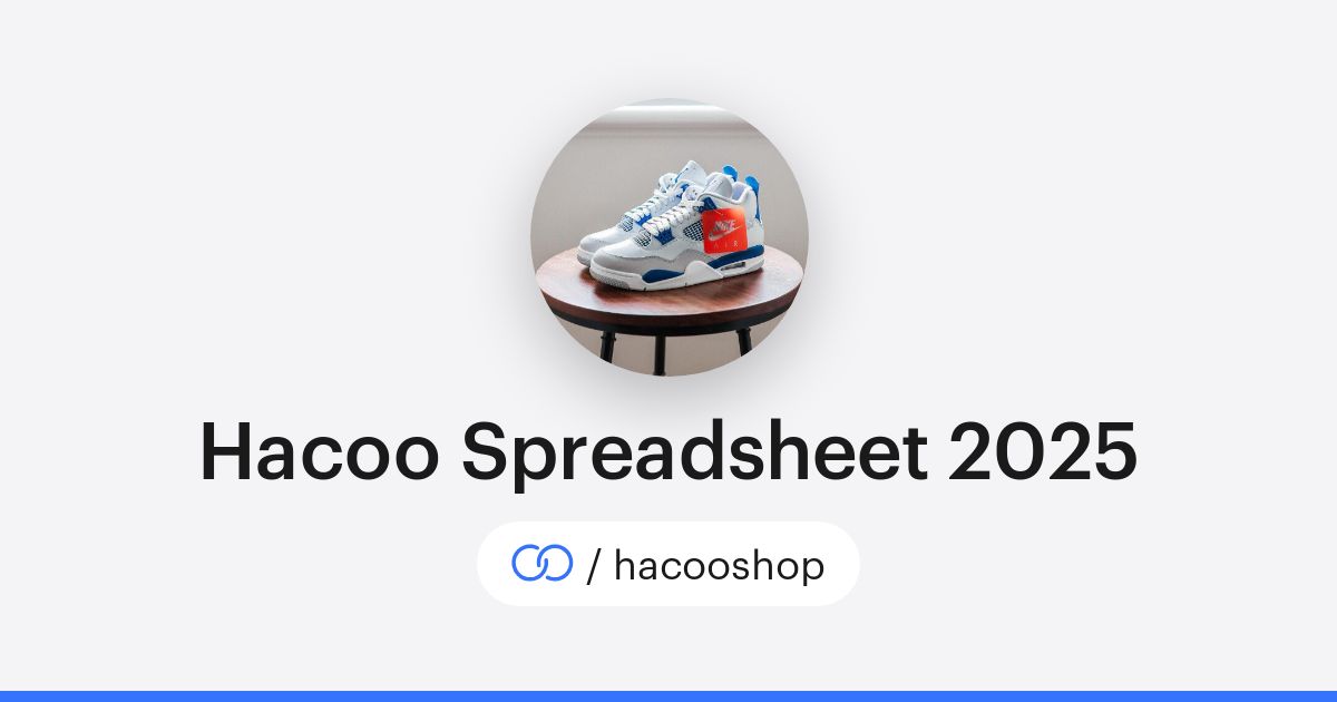 Hacoo Spreadsheet 2025 (/hacooshop) · solo.to