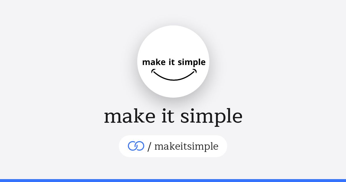 make it simple (/makeitsimple) · solo.to