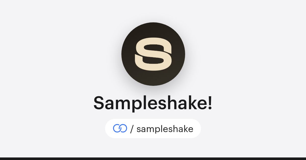 Sample Shaking Sampleshake! (/sampleshake) · solo.to